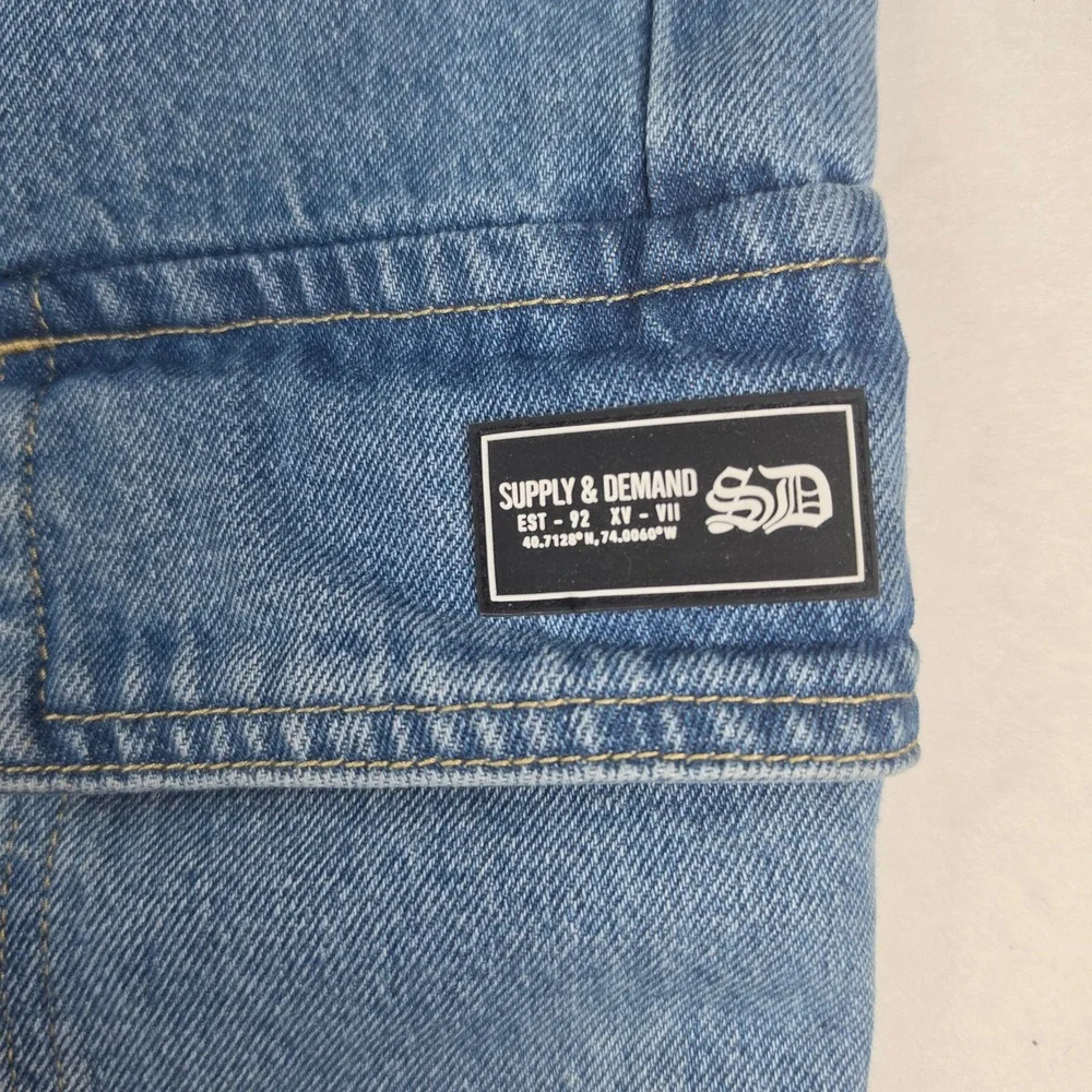 Supply & Demand Superior Denim Cargo Jeans XS Blue High Waisted Utility Pants